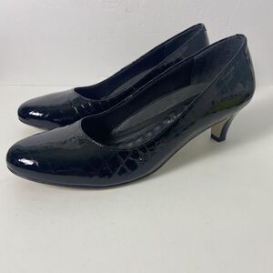 Walking Cradles JOY Patent Leather Croc Print Pumps Shoes Size 12W Black Comfort